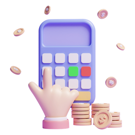 Cálculo de dinheiro  3D Icon