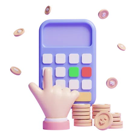 Icone Do Conceito De Calculo De Dinheiro Financeiro Empresarial 3 D Ou Calculo De Dinheiro De Investimento Empresarial 3 D 3D Icon