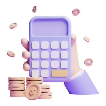 Icone Do Conceito De Calculo De Dinheiro Financeiro Empresarial 3 D Ou Calculo De Dinheiro De Investimento Empresarial 3 D 3D Icon
