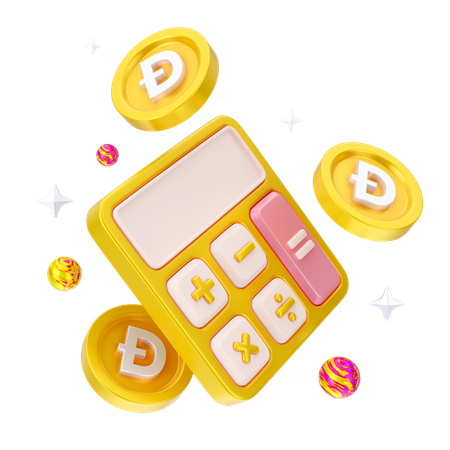 Cálculo de dogecoin  3D Icon