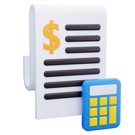 Calculo de factura  3D Icon