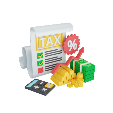Cálculo de impuestos  3D Illustration