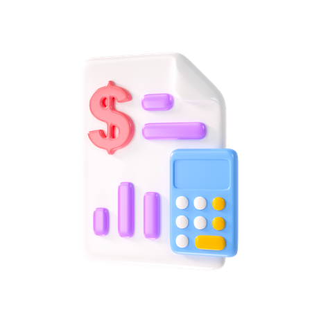 Cálculo de ingresos netos  3D Icon