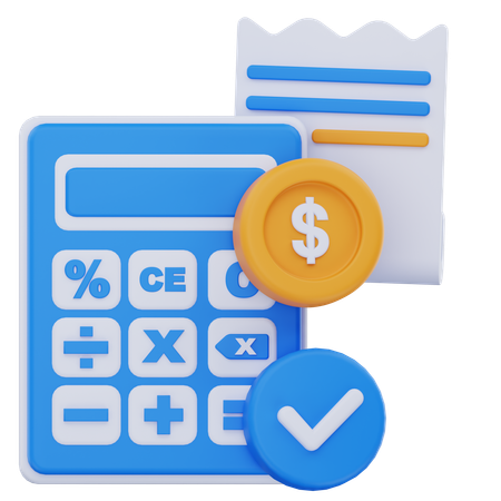 Cálculo de pagamento  3D Icon