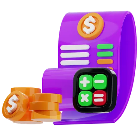 Calculo de pago  3D Icon