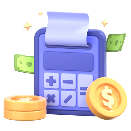 Calculo de pago  3D Icon