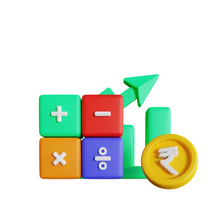 Cálculo de rupias  3D Icon
