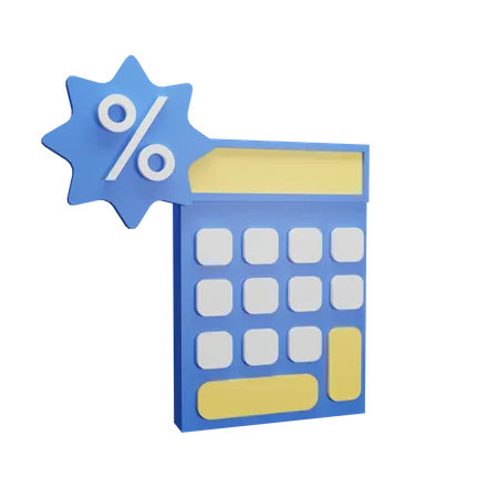 Calculando desconto  3D Illustration