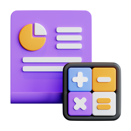 Cálculo financeiro  3D Icon