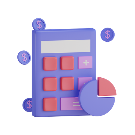Calculo financiero  3D Icon