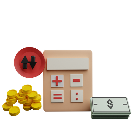 Calculo financiero  3D Icon