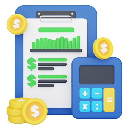 Calculo empresarial  3D Icon