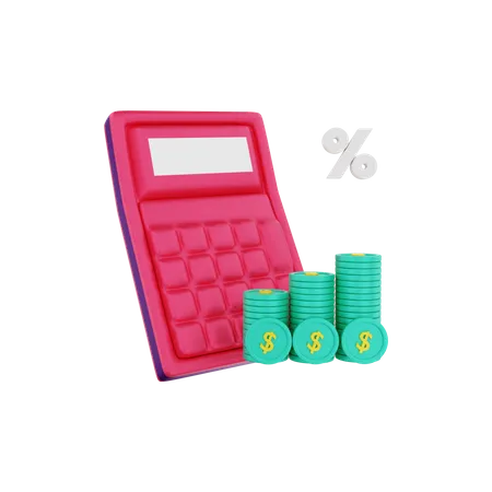 Calculs financiers  3D Illustration