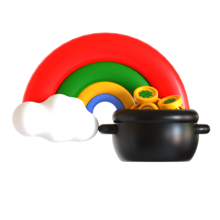 Caldeirão arco-íris  3D Icon