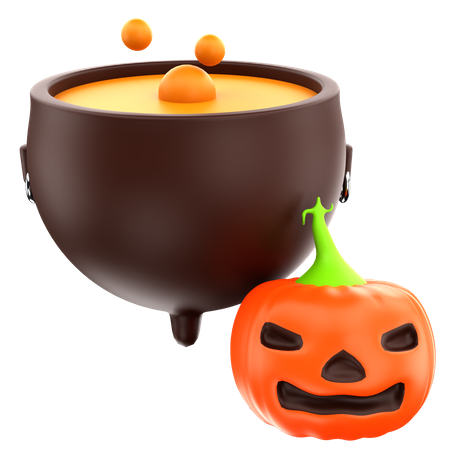 Caldeirão de halloween  3D Icon