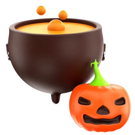 Caldeirão de halloween  3D Icon