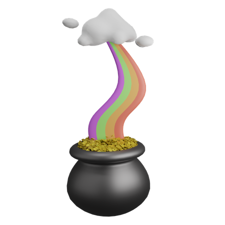 Caldero arcoiris  3D Illustration