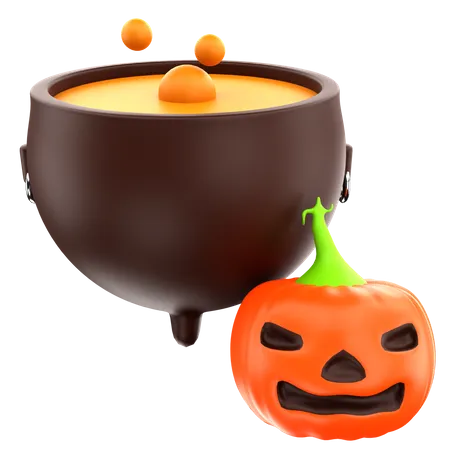 Caldero de halloween  3D Icon