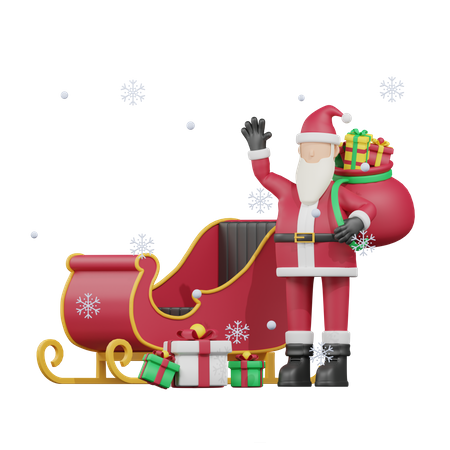 Calèche du père Noël  3D Icon