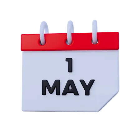 Calendar 1 May  3D Icon