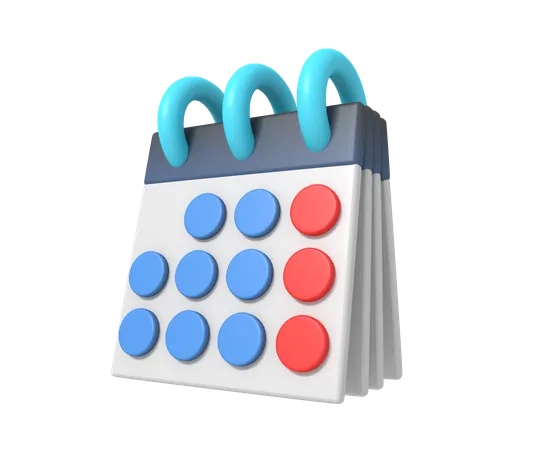 Monthly Calendar Planning 3D Icon