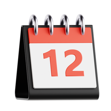 Calendar 12 Th Day  3D Icon