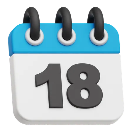 Calendar 18  3D Icon