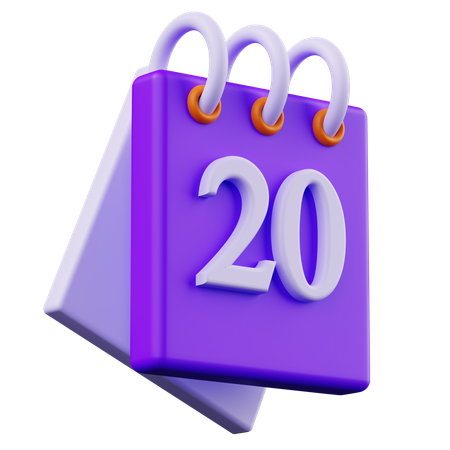 Calendar 20  3D Icon