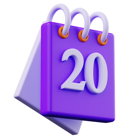 Calendar 20  3D Icon