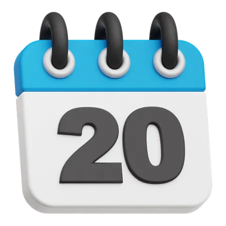 Calendar 20  3D Icon
