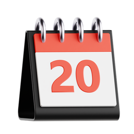 Calendar 20th Day  3D Icon
