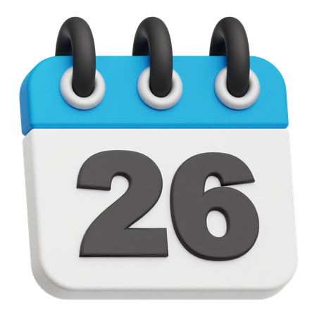 Calendar 26  3D Icon
