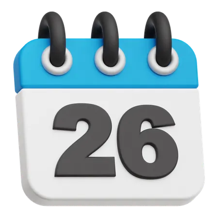 Calendar 26  3D Icon