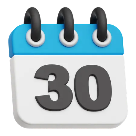 Calendar 30 3D Icon