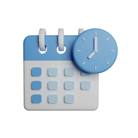Calendar With Time Date 3D Illustration