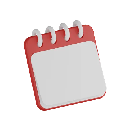 Red White Calendar 3D Icon