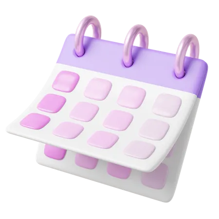 3 D Calendar Assignment Icon Purple Calender Paper Floating On Transparent Plan Events Reminder Concept Pink Copy Space For Text Or Date Cartoon Icon Minimal Smooth 3 D Rendering 3D Icon