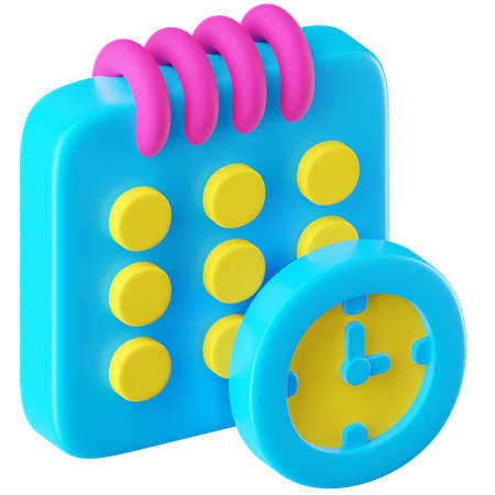 Calendar and Clock  3D Icon