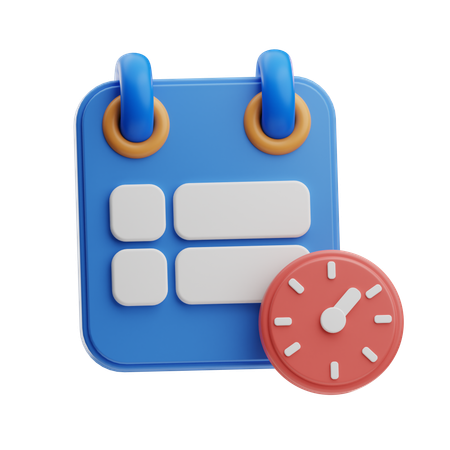 Calendar And Clock  3D Icon