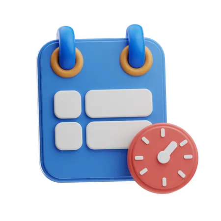 Calendar And Clock  3D Icon