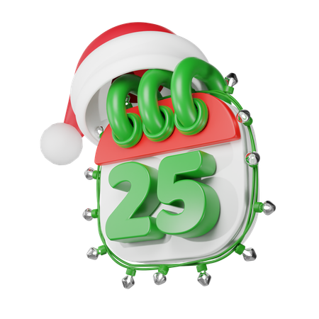 Calendar Announcing Christmas  3D Icon