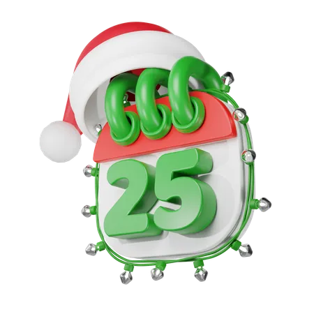 Calendar Announcing Christmas 3 D Illustration 3D Icon