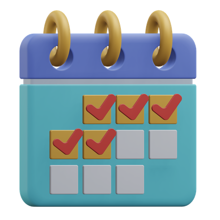 Calendar Checklist  3D Icon