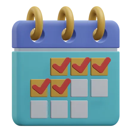 Calendar Checklist  3D Icon