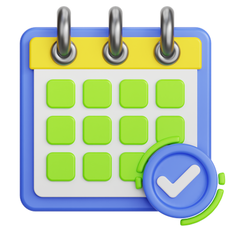 Calendar Checkmark  3D Icon