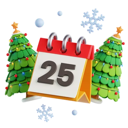 Calendar Christmas Tree  3D Icon