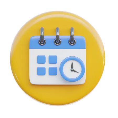 Calendar Clock  3D Icon