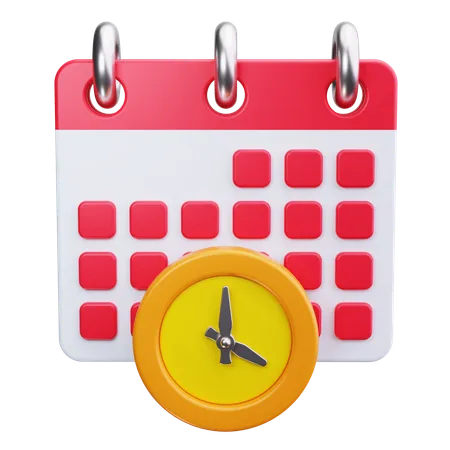 Calendar Clock  3D Icon