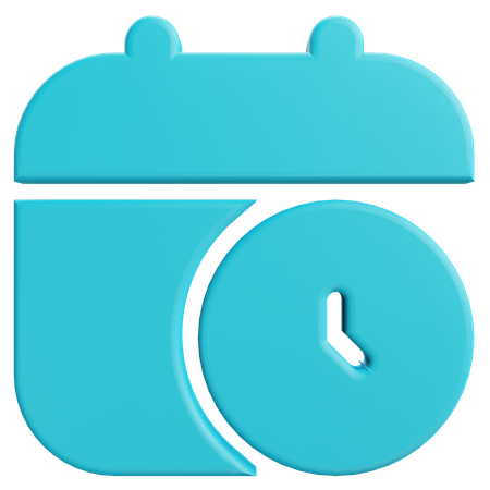 Calendar Clock  3D Icon