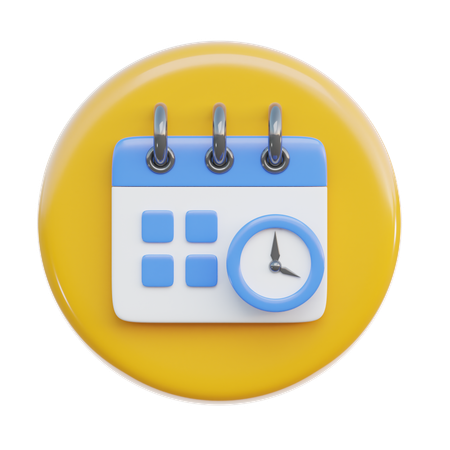 Calendar Clock  3D Icon